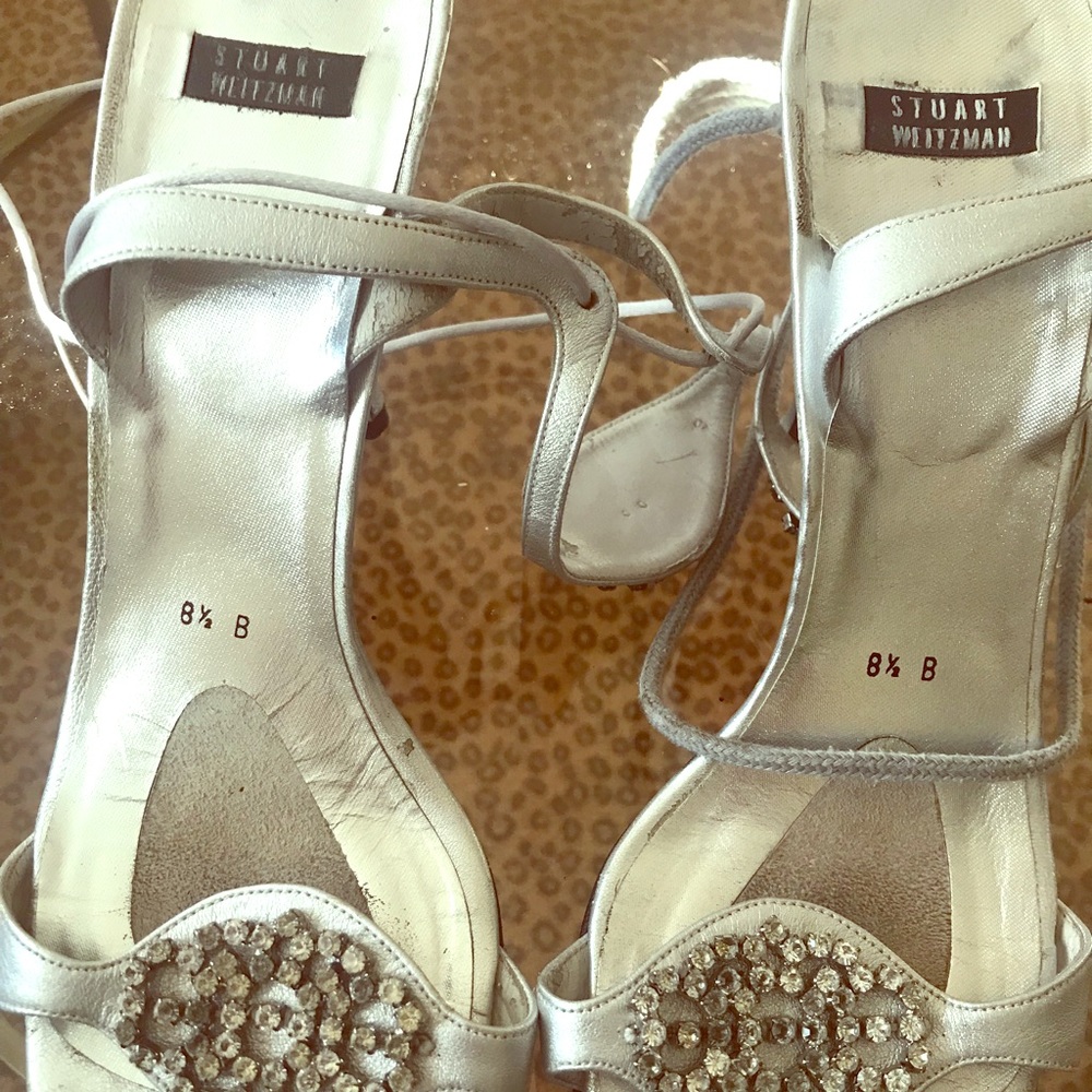 Stuart Weitzman silver gem sandal